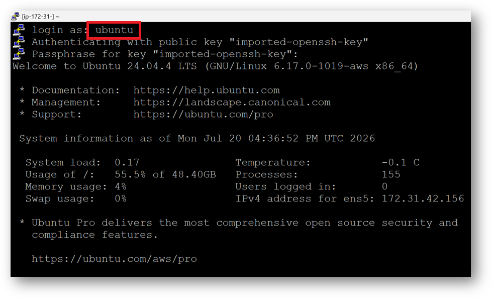 /img/aws/hermes-agent/ssh-login.png