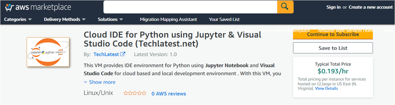 /img/aws/jupyter-python-notebook/marketplace.png