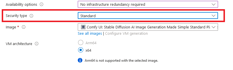 /img/azure/comfyui-vm/standard-security-type.png