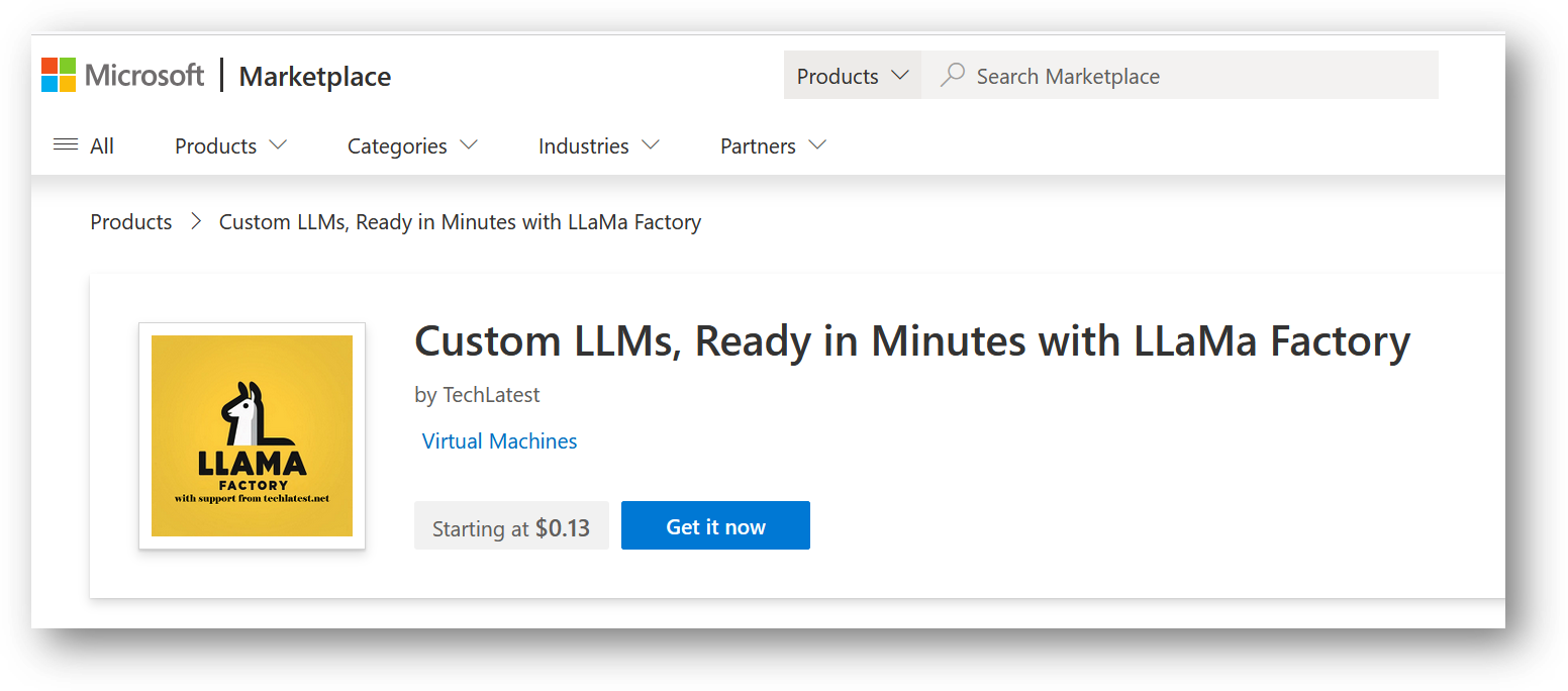 /img/azure/llama-factory-vm/marketplace.png
